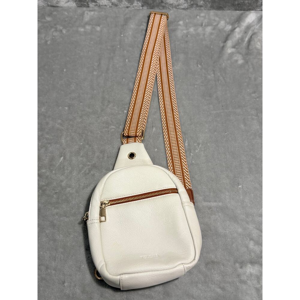 Telena Ivory Sling Bag Crossbody Backpack Adjustable Woven Strap - Picture 3 of 8